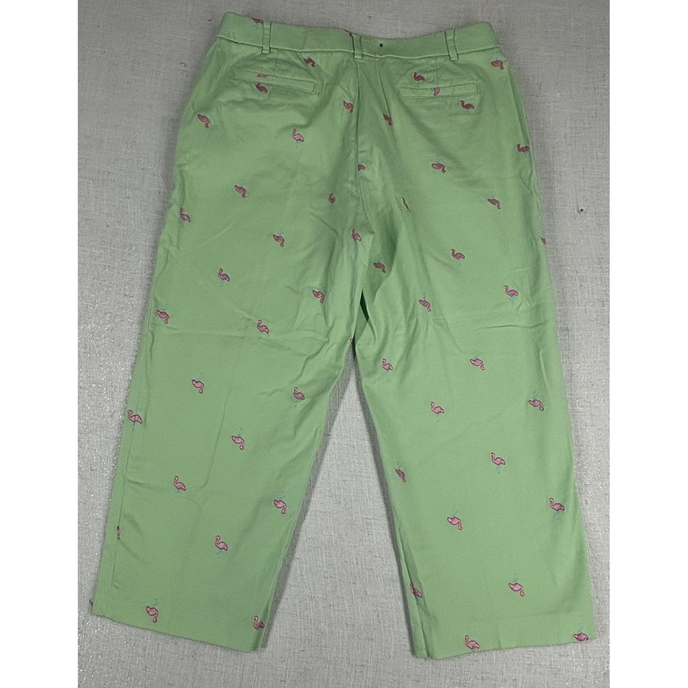 Kim Rogers Light Green Embroidered Flamingo Capris - Picture 6 of 8